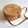 Shoulder Bags OCARDIAN Circular Rattan Woven Bag Summer Purse Handmade Bali Beach Bow Bohemian Handbags Ins Sac A Main