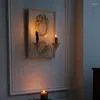 Dekorativa plattor Ljusstake väggmonterade vägghängningar gamla ljus American Bedroom vardagsrum hem