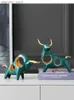 Kunst- en ambachten hars simulatie dieren cartoons Old Hollow Out Abstract Cattle Bull Handwerk meubels Modern Home Decoration L49