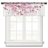 Spring Cherry Blossom Gradient Cuisine Petit rideau en tulle transparent à couteaux courts couleurs salon à la maison Drapes voile