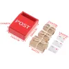 1set 1:12 Dollhouse Mini Letter Box Mailbox med Mail Sack Vykort Modellmöbler Tillbehör för Doll House Garden Decor Toys Toys