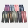 Designer Purple Brand Jeans Jeans unissex retro angustiado