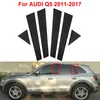 6pcs Glanzende zwarte autodeur pilaarvezel vinyltrims styling lijstwerk venster b-pilaren deksticker voor Audi Q5 2011-2017