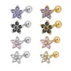 Stud Earrings Cute Tragus Ear 1pcs Colorful Zircon Flower Cartilage Earring Stainless Steel Piercing Body Jewelry