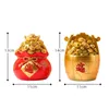 Vases Resin Piggy Bank Money Sac Figurine For Home Decorations Gold 11x14cm