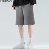 Short masculin Incerun 2024 Personnalité Casual Elastic Raise Design élégant tube droit masculin solide All-Match S-5XL