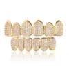 Hip -Hop -Zähne Grillz Set oberen Boden Gold Silber Zahnspangen Mode Schmuck Punk Cosplay Halloween Party Zahngrill Geschenke