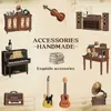 Симпатичная книжная книга книга Unook Shelf Kit Secret Rhythm Miniature Dollhouse с сенсорными огнями мебель для детей подарка на день рождения подарок