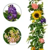 Decoratieve bloemen jfbl kunstmatige zonnebloem rose wijnstok bruiloft achtergrond boog muur decor nephangende planten klimop voor tafel festival feest