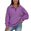 Sweats à capuche féminine Style coréen Uniforme Top Femmes Femmes décontractées Automne Spring Half Zipper Cover à manches longues Sports