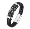 Charm Bracelets Genuine Braided Leather Bracelet For Men Stainless Steel Magnet Clasp H Woven Bangle Trendy Male Wristband Jewelry5096203