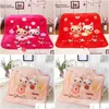 Blankets Swaddling Autumn Winter Coral Veet Baby Blanke Double-Layer Thickened Slee Blanket Cartoon Childrens Rug Soft Skin-Friendly D Ot7Yb