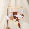 Rattles 0-12 Months Newborn Bracket Elephant Bear Animal Shaped Bed Bell Wooden Crib Toys for Baby