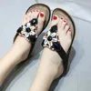 Slippers Summer Femmes 1.5 Plateforme 2cm Bas talons Femme Shell Fashion Lady Yellow Slip on Casual Soft Leather Fairy Flip Flip