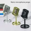 Microphones Simulation Props Retro Microphone Classic Dynamic Vocal Mic Vintage Style For Home Deracation Small Ornaments Drop