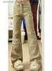 Damesjeans Jrjl Khaki kleurenbroek voor dames 2024 Nieuwe retro losse rechte high taille jeans mode casual volledige lengte wide been jeans c240411