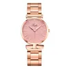 Montre-bracelets à haute précision Quartz Watch Elegant en acier inoxydable avec des femmes avec motif de feuilles cadran la montre pour quotidiennement