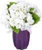 Decorative Flowers 5pcs Artificial Hydrangea Highly Simulated Cloth Flower Suitable For Wedding And Home Decorate (White)