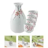 Wine Glasses Sake Vintage Tea Cups Set Bottle Traditional Ceramic Pot Ceramics Retro Kettle Japanese Drink