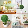 Decorative Flowers 3Pcs Artificial Ball Cherry Bonsai Imitation Green