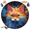 Cat A3 A4 A5 Wooden Puzzle for Adults Children Toys Wood DIY Crafts Round Shaped Holiday Gift Building Blocks Home Decorate
