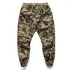 Spodnie męskie Casual Camouflage Workear Jogger for Men American Retro Trendy Patch Micro Elastic Wygodne sznurowanie