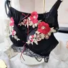 Dolce piccolo fresco profondo a tazza sottile biancheria intima pesante reggiseno da ricamo floreale con lingerie di tazza A-F di grandi dimensioni con mutande