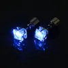 1 Pair Square Glass Light Up LED Earrings Flash Bling Ear Studs Dance Party Accessories Halloween Christmas Gifts Glow Stick