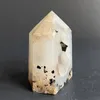 Dekorative Figuren 211G Naturstein Moos Achat Geode Tower Crystal Zauberstab Quarzpunkt Dekor Polish