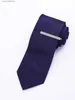 Tie clips 1 heren tie clip roestvrij staal zwart en witte check -stijl trouwkleding y240411