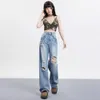 Pantaloni per la vezzatura più a vita leggera per jeans per ragazze piccanti in difficoltà