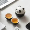 Ensembles de théâtre de thé Travel Tea Set Outdoor Portable Express Cup Creative Panda Styling Gift en céramique Tenture de thé