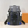 디자이너 가방 Christopher MM M23764 Black Backpack 남자 여성 패션 레드 에피 가죽 여행 숄더백