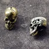 Cabeza de calavera de latón blanca Fina Tres enlaces Diy Paracord Beads Pendientes paraguas Accesorios personalizados Beads EDC Beads