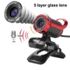 Webcams Bilgisayar Kamerası USB HD Webcam 360 Derece PC Dizüstü Bilgisayar Dizüstü Bilgisayar Skype YouTube CCD CAM İLE MİKROFON İLE