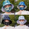 Ampia brim-cappelli pianta stampato di agricoltura stampato di lavoro agricolo anti-UV con lettere maschere secchio unisex