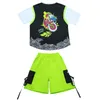 Teenage Hip Hop Clothing Oversize Tshirt Topps Streetwear Cargo Shorts For Girl Boy Jazz Dance Wear Costume Kids Rave Clothes