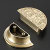 Luxury Classical Cabinet Door Handles Brushed Gold Drawer Wardrobe Handle Zinc Alloy 32mm 64mm Semicircle Pulls Knobs Hardware