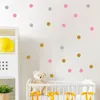 3/4 / 5cm Circle rond Autocollants Autocollants Vinyl Gold Polka Dot Mur Sticker Decor for Baby Nursery Child Kid Gary Girl Bedroom Home Decor