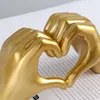 Figurines décoratives Nordic Creative Heart Gesture Sculpture Sculpture Résumé Hand Love Statue Mariage Home Livre décoration de bureau