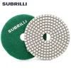 Subrilli 4 "Kuru ıslak kullanılmış elmas parlatma beton öğütme zımparalama diski esnek beyaz tekerlek kum 50-3000# 1 kişi