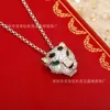 Designer charm carter samma leopard ren silverhalsband med diamanter och högkvalitativa halschain smycken