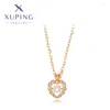 Colliers pendants xuping bijoux de haute qualité zircon blanc mode coeur forme de couleur dorée pour femmes cadeaux de fête de Noël