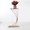 Decorazione per feste Golden Wedding Road Flower Stand Flower Crystal Table Ornaments Layout Frame del layout del sito