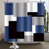 Abstrakt geometrisk duschgardin färgglada geometri rutor dekorativa polyester tyg vattentäta duschgardiner för badrum