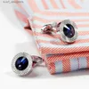 BUFF LINKS CUFFLINKS PARA MAN TOMYE XK18S393 LUZULO COR AZUL Blue Satellite Stone High Camisetas francesas Links Links de casamento Y240411