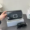 BBSoft Flap Crossbody Bag designer Kvinnor Högkvalitativ kohude läder silver hårdvara axelväska avtagbar läder axelband handväska pm