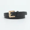 Belts 2024 Trendy Daily Wear Fashion Belt Women's Carved Metal Needle Gold Round Buckle Adjustable