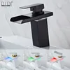 Rubinetti del lavandino del bagno Ellen LED SIN CHEUCET GOLD TAP TAP MIXer a cascata a temperatura a temperatura Luxuria EL1102