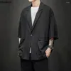 Men's Jackets 2024 Spring Summer Casual Blazer Suits Thin Style Oversized Loose Jacket Clothes Male Japanese Seven Point Sleeve Casacos